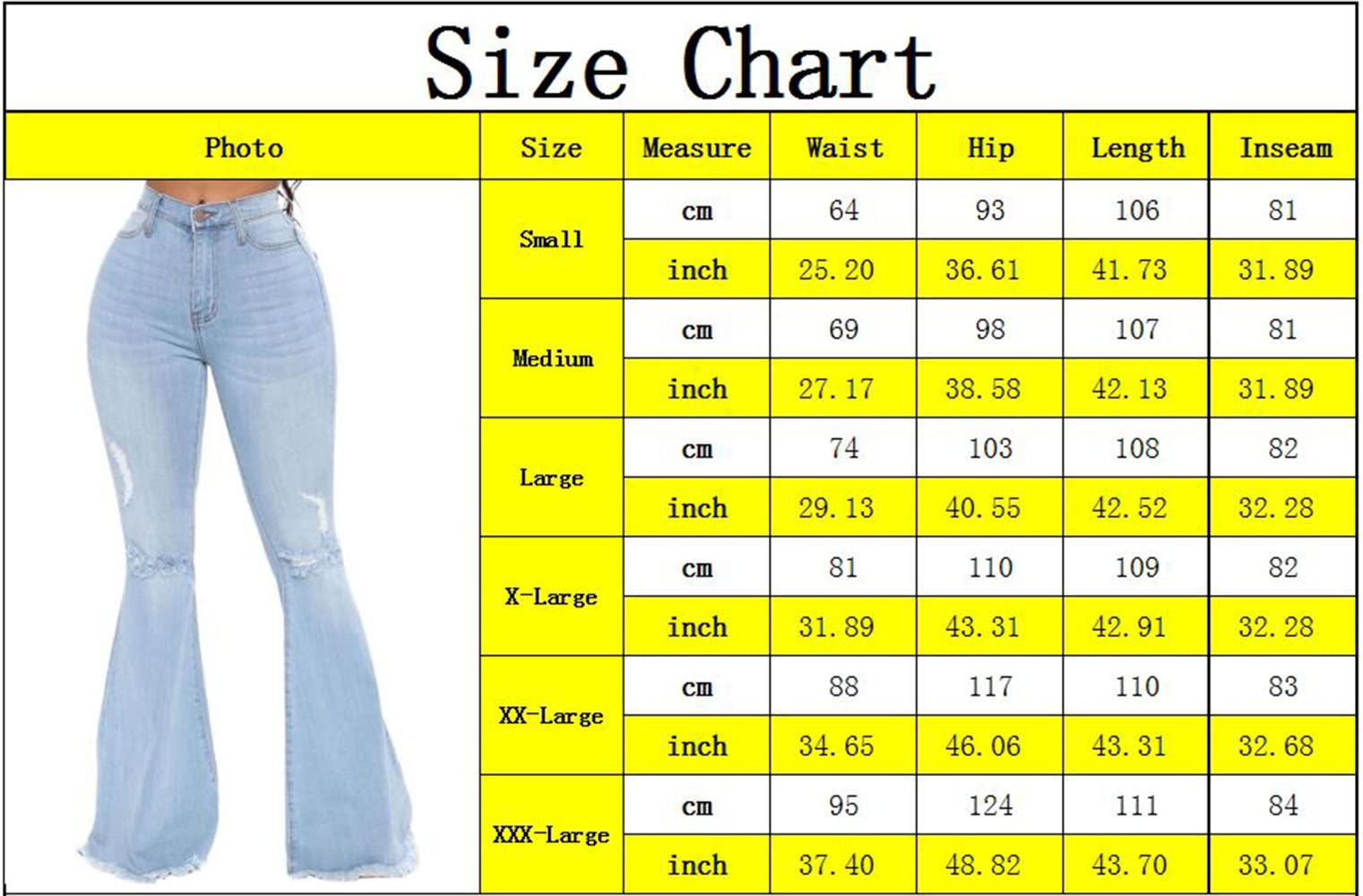 CutieLove Women's Ripped Bell Bottom Flare Jeans - Mid Rise Distressed Denim Pants with Destroyed Hem | Vintage Style for Casual Outfits, Streetwear & 70s Fashion