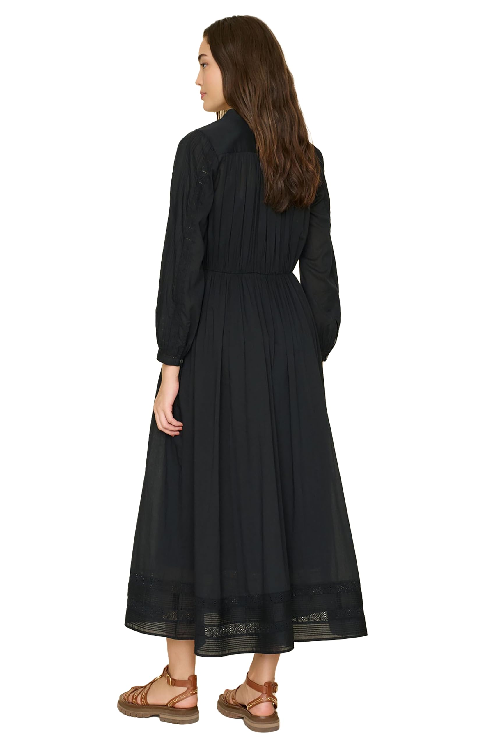 XIRENA Women's Charlotte Dress - Flowy Summer Midi Dress with Puff Sleeves, Casual & Party Wear for Beach, Wedding & Date Night