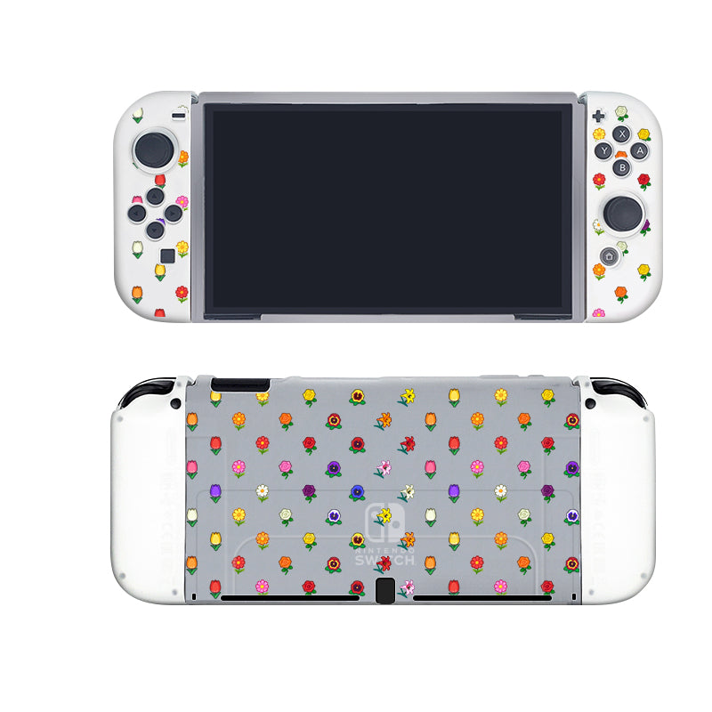 Flower Design Protective Case for Nintendo Switch - Durable Hard Shell Cover for Travel & Gaming