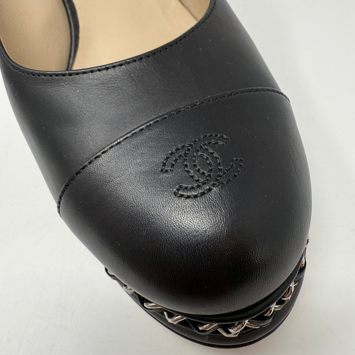 Chanel Classic Black Leather Pumps Size 11 for Women - Elegant High Heel Shoes for Office, Party & Special Occasions