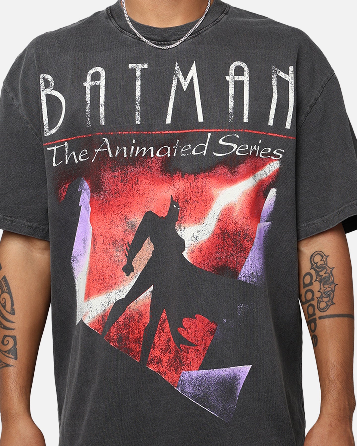 DC Batman The Animated Series Heavyweight Vintage Washed Black T-Shirt - Retro Superhero Graphic Tee for Men, Women - Perfect for Cosplay, Comic Con & Casual Wear