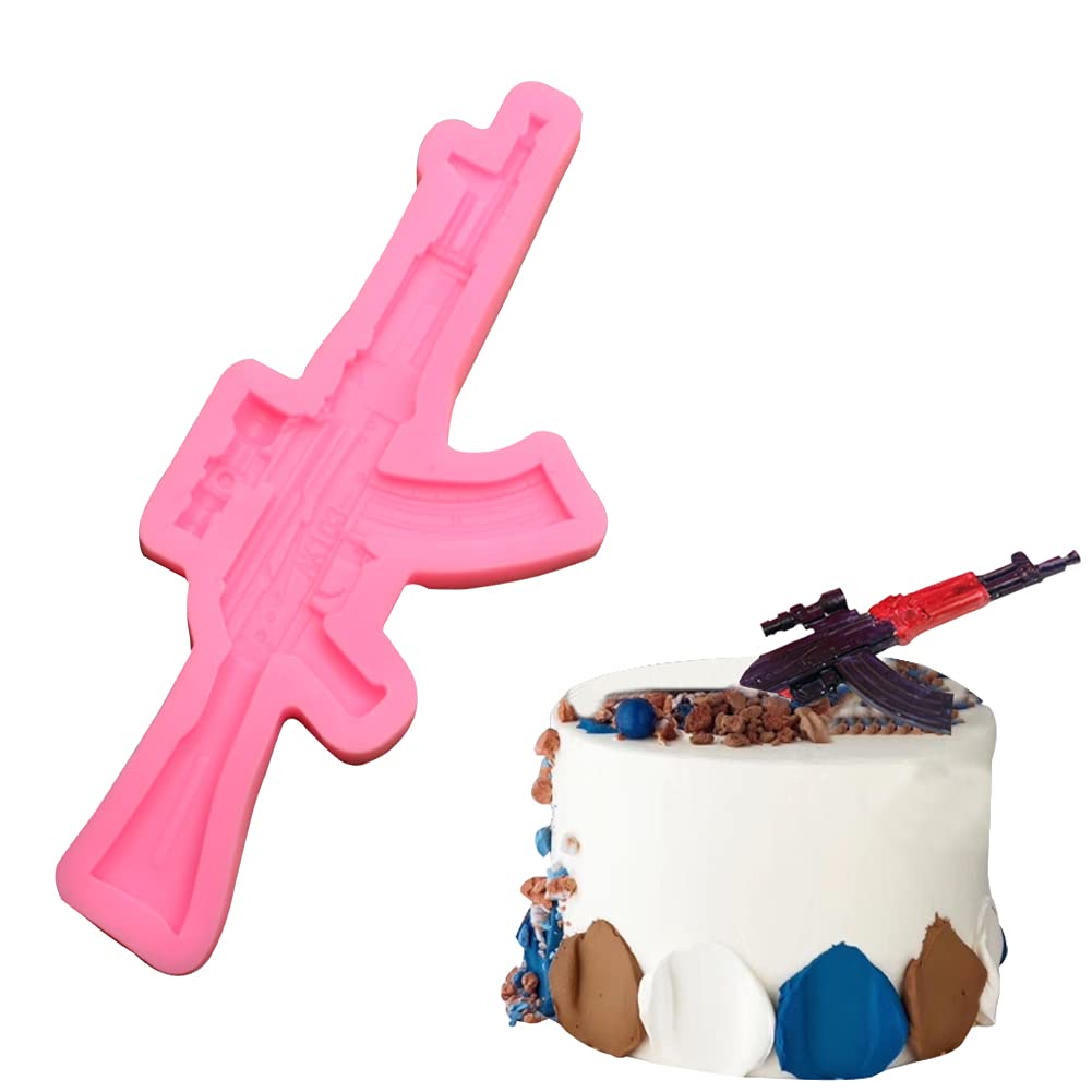 Realistic Machine Gun Silicone Mold for Fondant, Chocolate, Candy, Gum Paste, Polymer Clay & Resin - Perfect for Baking, Cake Decorating, Cupcake Toppers & DIY Craft Projects