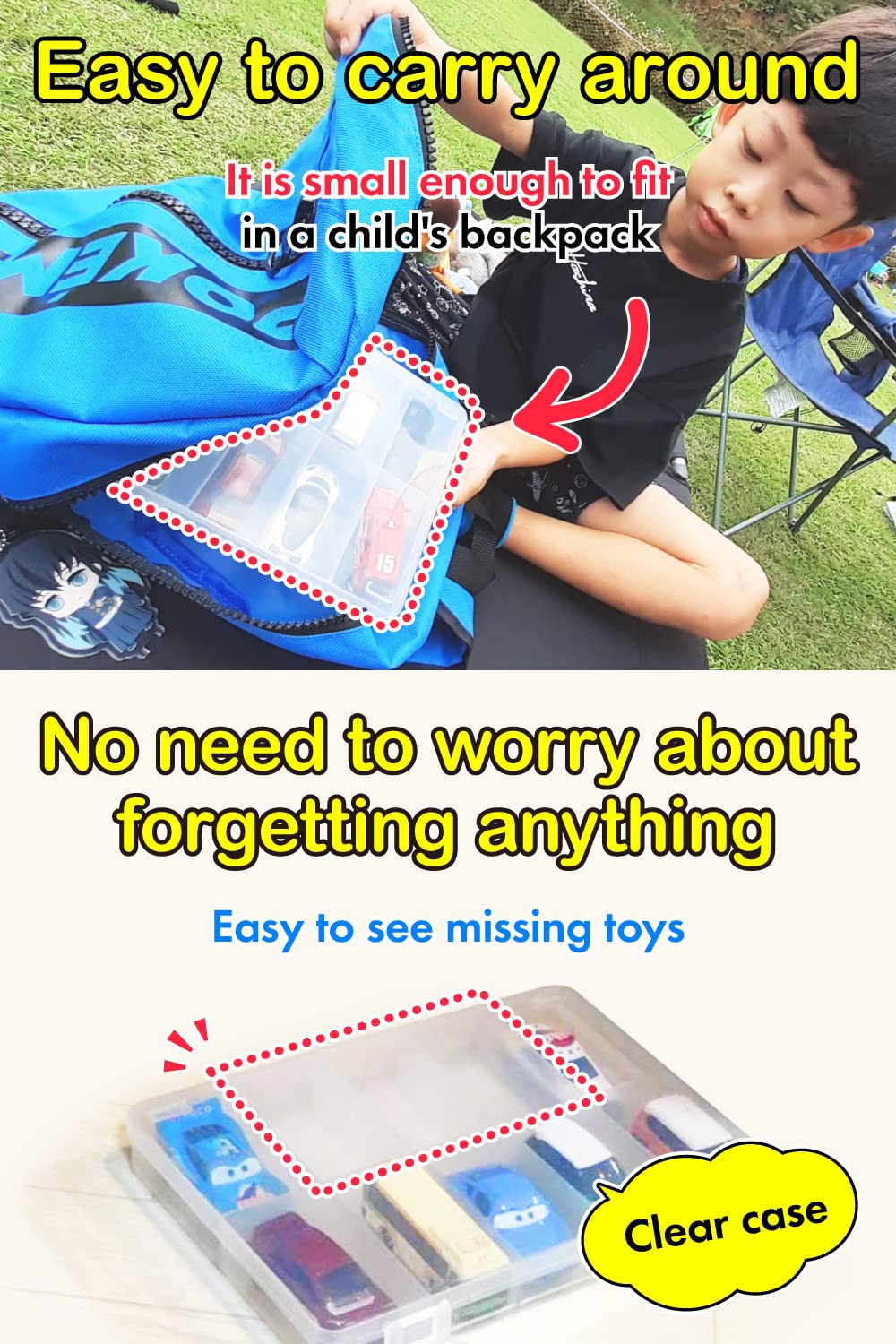 Hot Wheels & Tomica Car Organizers - Transparent Storage Box for 10 Cars - Durable Japan-Made Display Case (Box Only) - Perfect for Collectors & Kids Room Organization