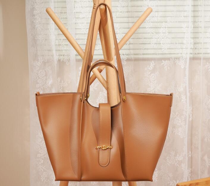Stylish Women's Leather Tote Handbag - Premium Genuine Leather Work Bag for Office, Travel & Everyday Use