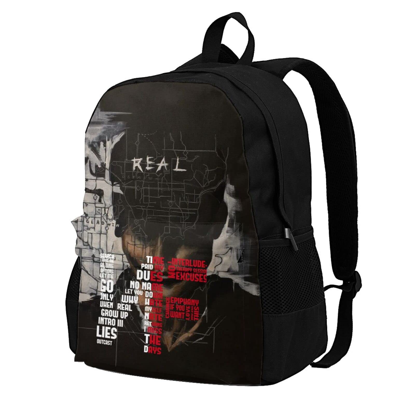 Classic NF Rapper Logo Print Backpack - Stylish Unisex Book Bag for Adults & Teens - Perfect for School, Travel, Hiking, Camping & Work | Durable & Trendy Backpack for Men & Women