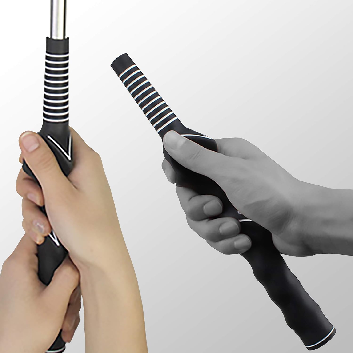 1Pcs Right Hand Golf Grip Trainer - Improve Hand Positioning & Swing Accuracy | Lightweight RH Golf Swing Trainer with Anti-Slip Molded Design | Perfect for Driving Range Practice & Golf Training (Black)
