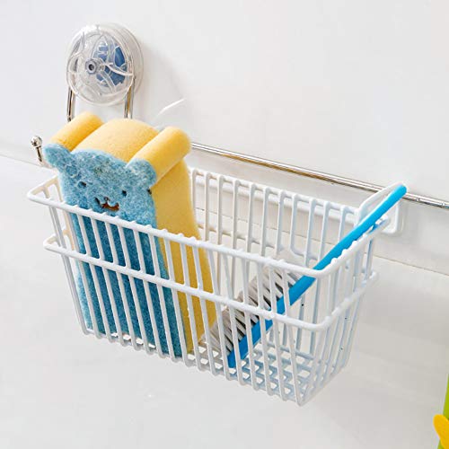 Zollyss Stainless Steel Sink Organizer - Soap Sponge Holder, Drain Rack & Towel Shelf for Kitchen Cabinet Storage (20x12x10.2cm, White) | Perfect for Small Kitchen Spaces & Under-Sink Organization