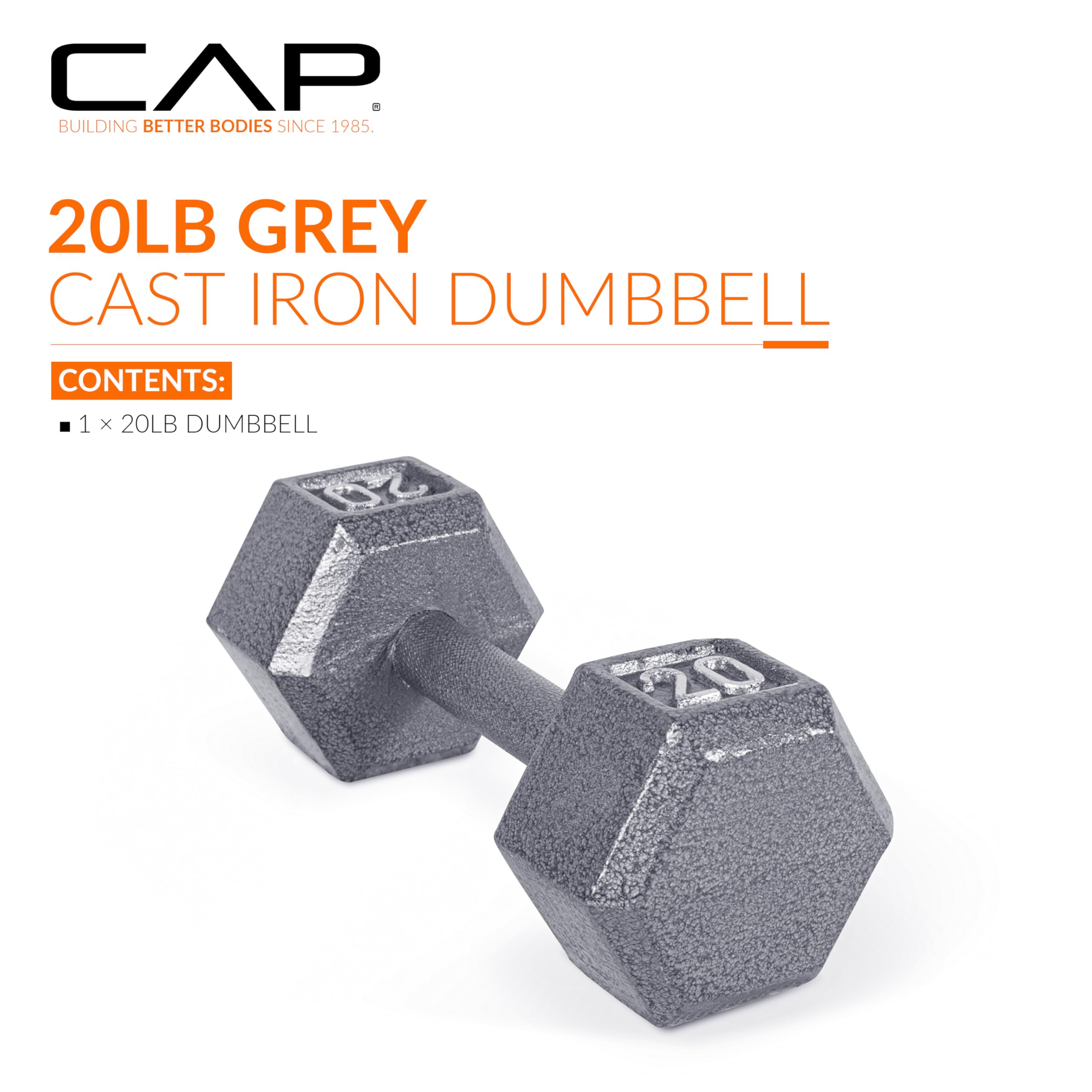 CAP Barbell Cast Iron Hex Dumbbell Set - 5-50 lbs Weight Options for Home Gym, Strength Training & CrossFit Workouts