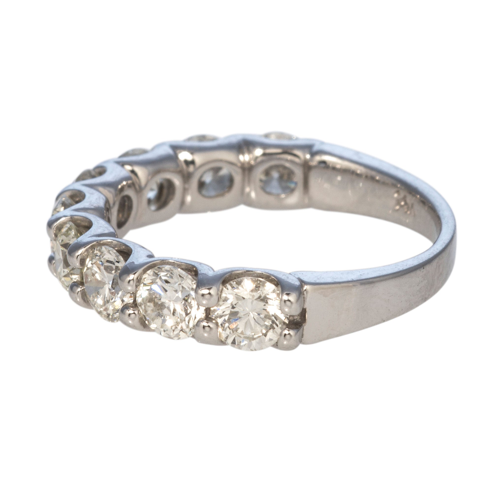 2ctw Round Diamond 9 Stone 14K White Gold Wedding Band - Elegant Anniversary Ring for Women, Perfect for Proposals, Engagements & Special Occasions