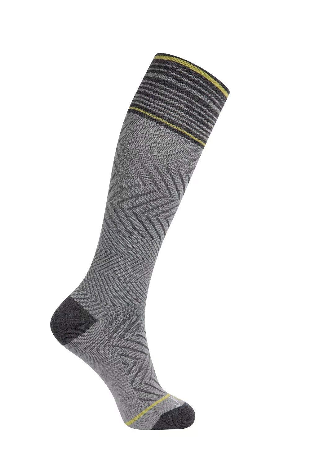 JAVIE 76% Merino Wool Graduated Compression Socks (15-20mmHg) for Women & Men - Heather Grey - Perfect for Running, Travel & Circulation Support