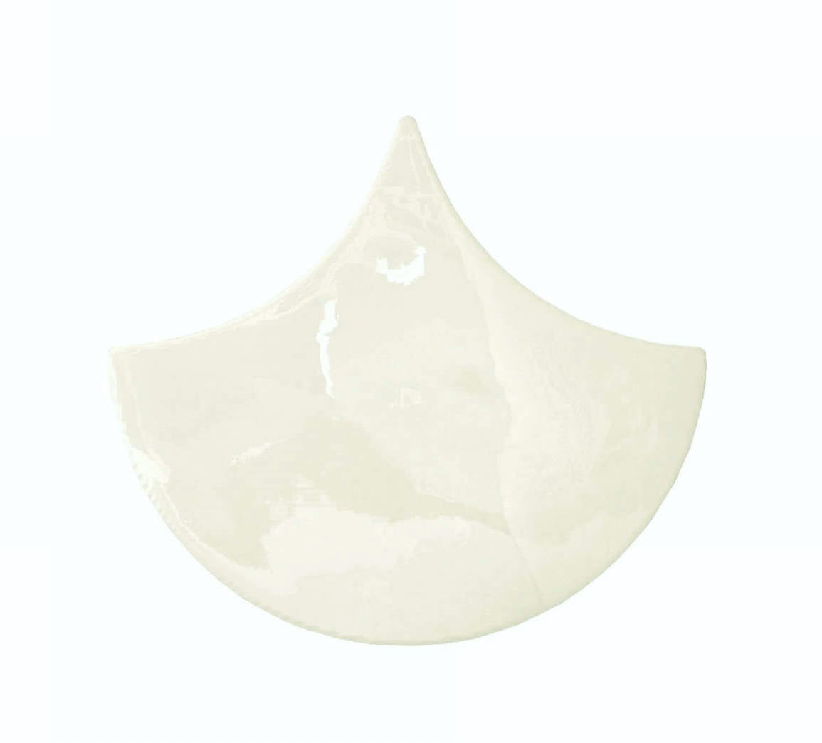 Glossy Ivory Fish Scale Wall Tile 6x7 - Perfect for Bathroom, Kitchen Backsplash & Home Decor