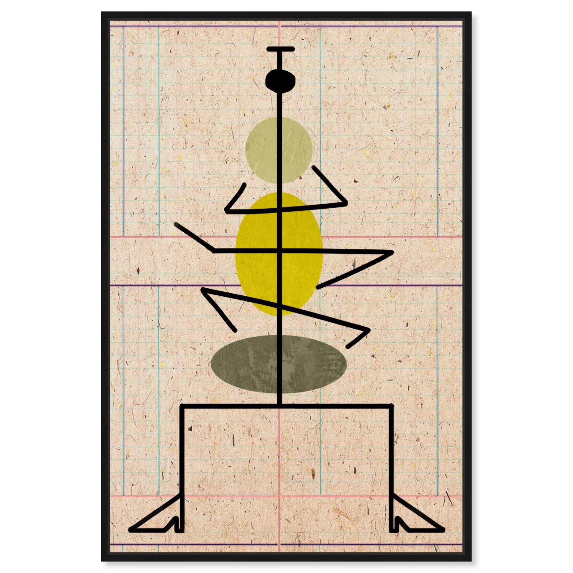 Oliver Gal Abstract Framed Wall Art Canvas Print 'Macarena' - Modern Geometric Home Decor Painting 16x24 Inches in Green & Brown - Perfect for Living Room, Bedroom or Office Wall Decor