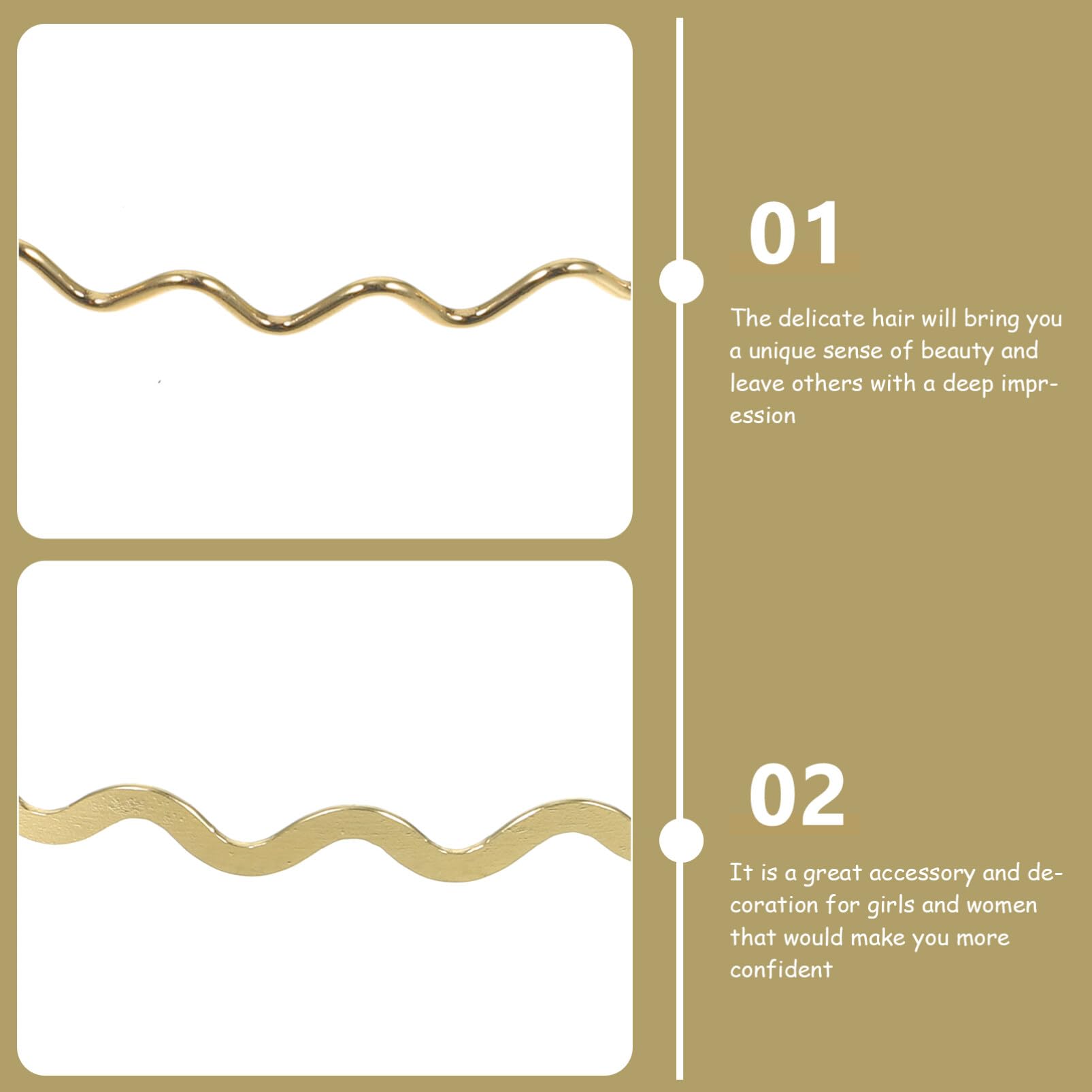 Stylish Thin Gold Wavy Metal Headbands for Women - Elegant Hair Accessories for Parties, Weddings & Everyday Wear