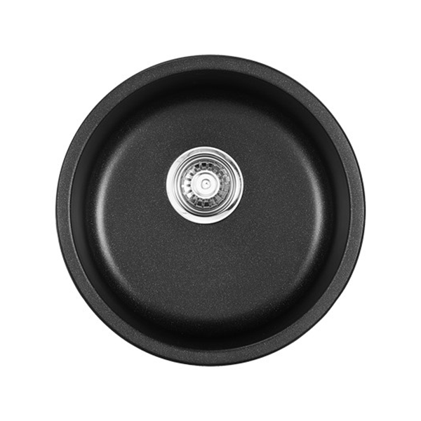 ADP Bellevue 16-Inch Round Undermount Bathroom Sink in Matte Black - Perfect for Modern Vanities and Powder Rooms