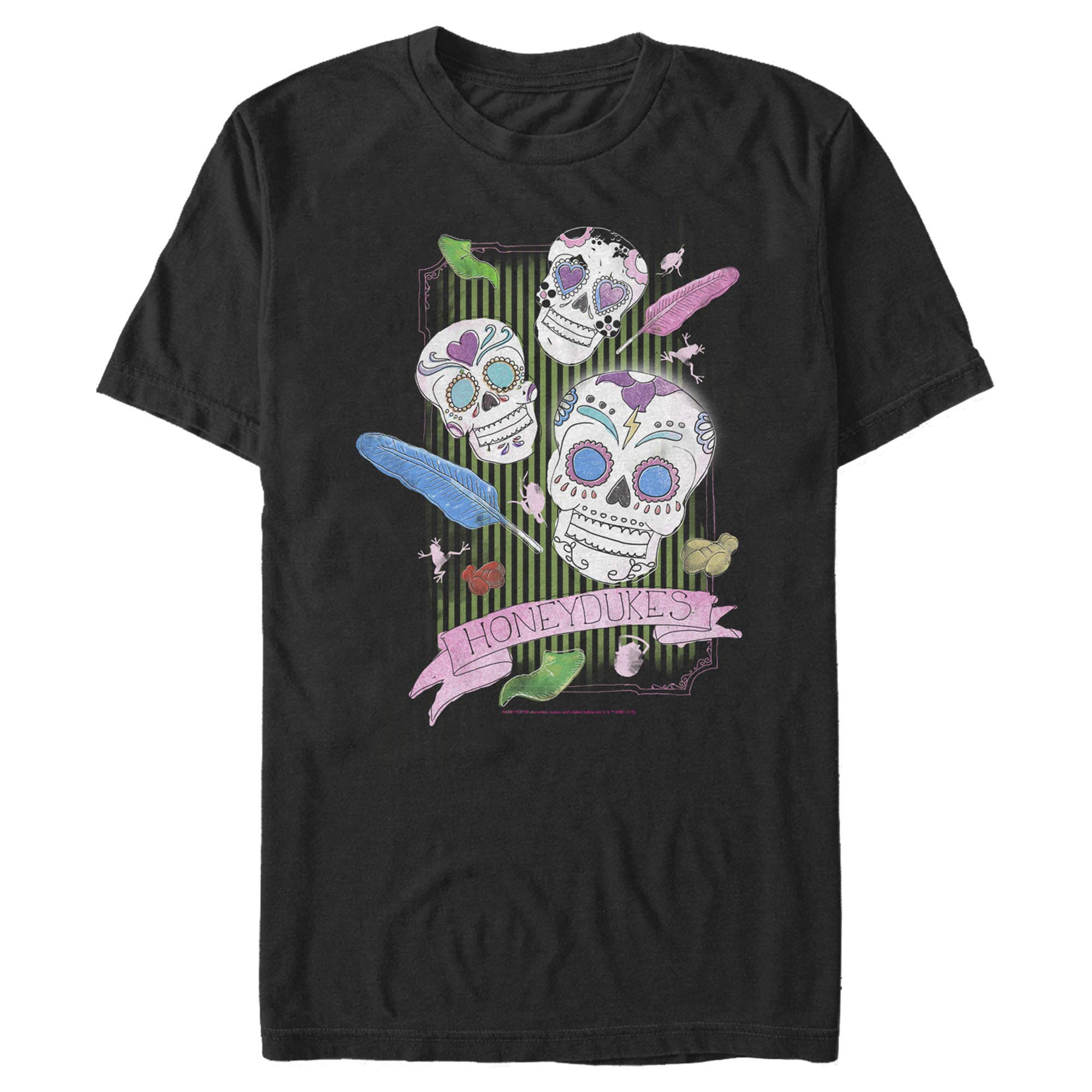 Harry Potter Men's Candy Skulls Graphic T-Shirt - Cool Casual Tee for Fans, Halloween & Movie Nights (100% Cotton)