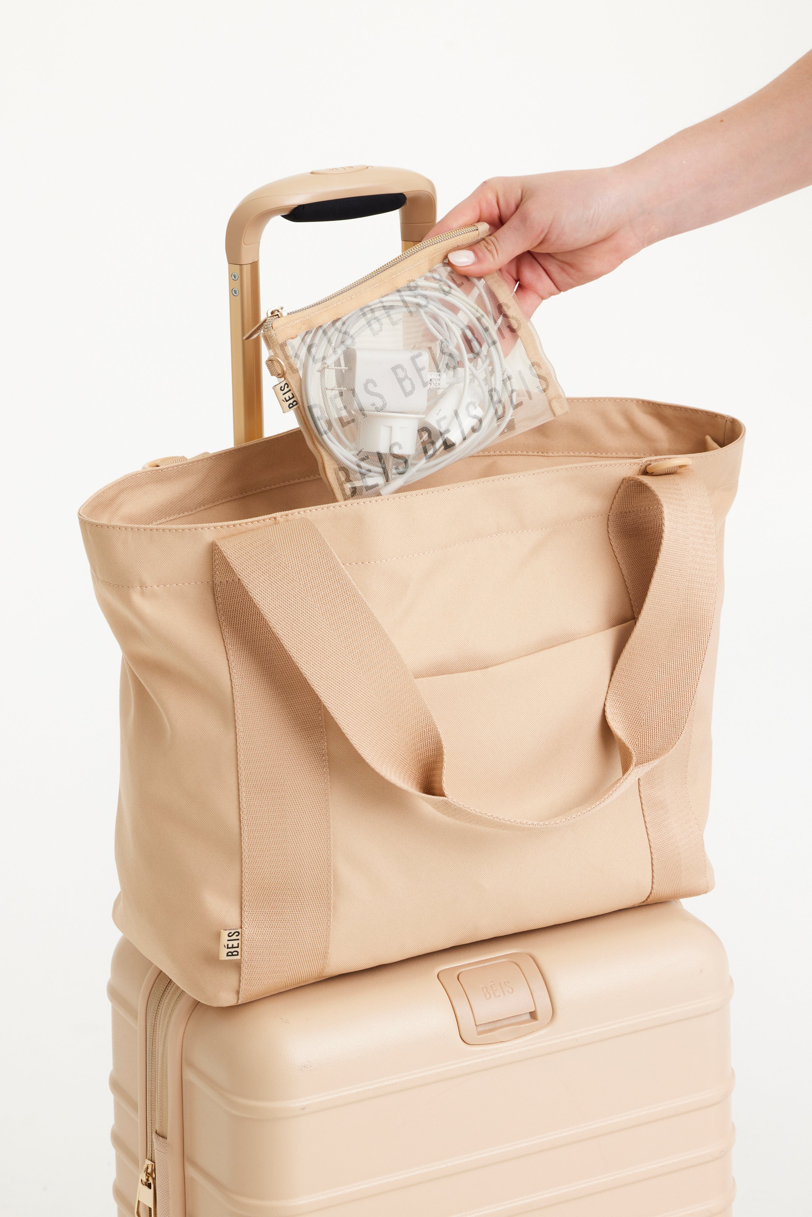 The BÉISics Tote Bag in Beige - Stylish & Spacious Canvas Tote for Work, Travel & Everyday Use