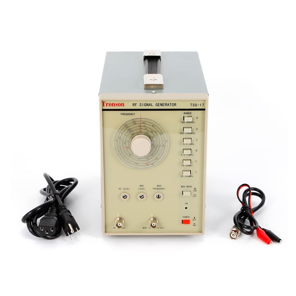 TSG-17 High Frequency RF/AM Signal Generator 100kHz-150MHz with Power Cord - 110V Radio Frequency Generator for Electronics Testing, Ham Radio & DIY Projects - Easy to Use for Labs, Workshops & Home Experiments