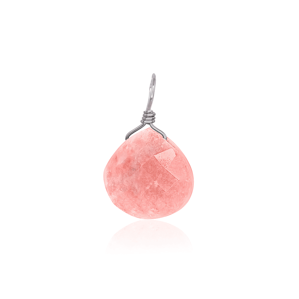 Tiny Pink Peruvian Opal Teardrop Gemstone Pendant Necklace - Elegant Handmade Jewelry for Women - Perfect for Weddings, Date Nights & Special Occasions