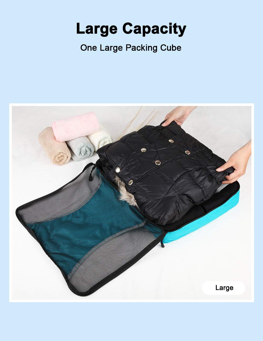 GOX Ultra Light 5-Piece Packing Cubes Set - 1 Large, 2 Medium, 2 Small Travel Luggage Organizers | Perfect for Suitcase Organization, Business Trips & Vacation Packing