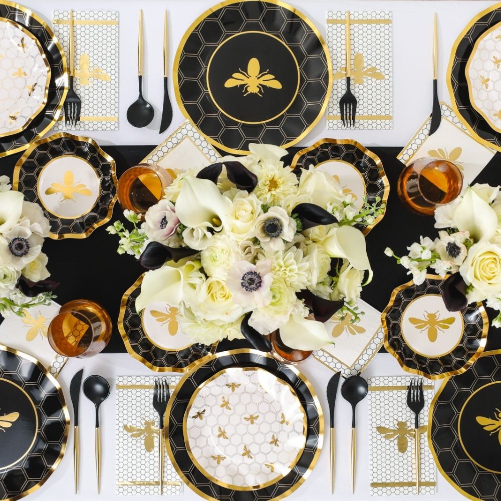 Premium Honeybee Design Cocktail Napkins - 20 Pack | Elegant Party, Wedding & Event Decor | Eco-Friendly Paper Napkins for Drinks & Appetizers