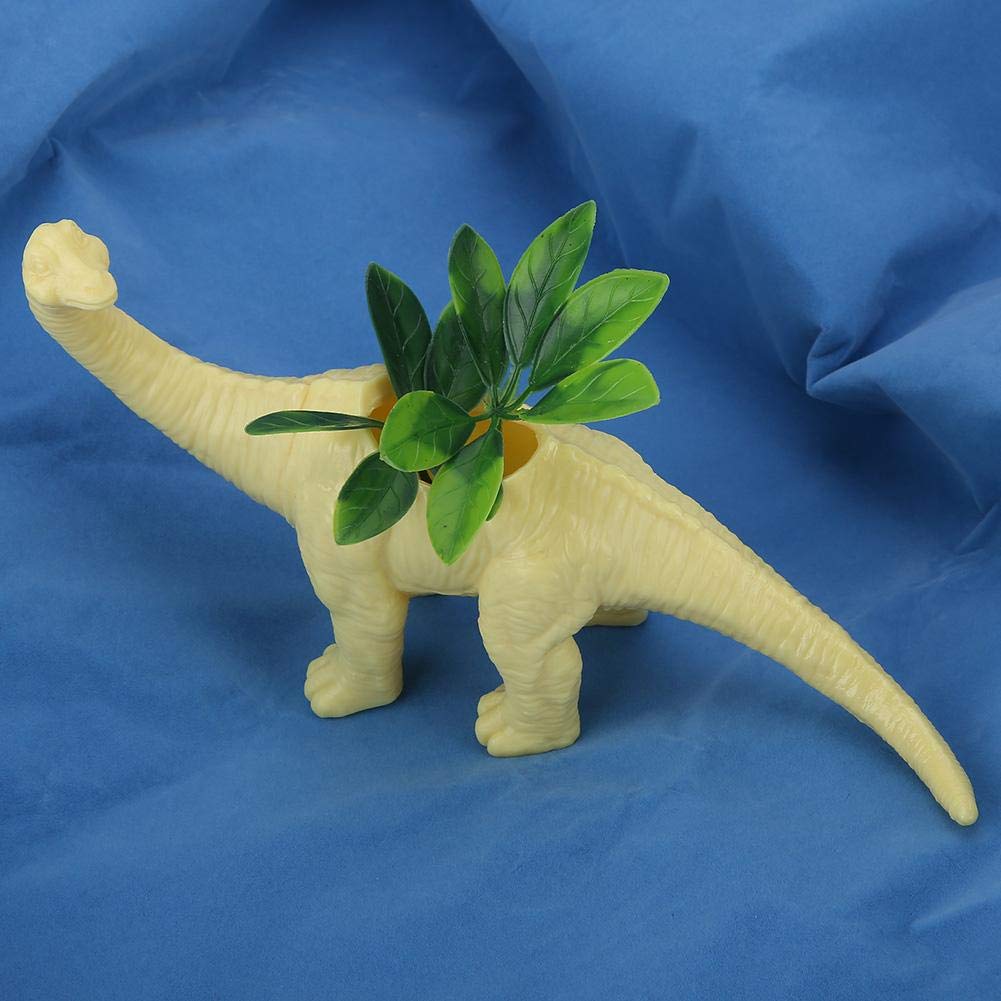 Dinosaur Succulent Planter Pot - Cute Animal Flower Pot for Cactus & Succulents, Yellow Home & Garden Decor for Indoor Plants, Windowsill, Office Desk Decor