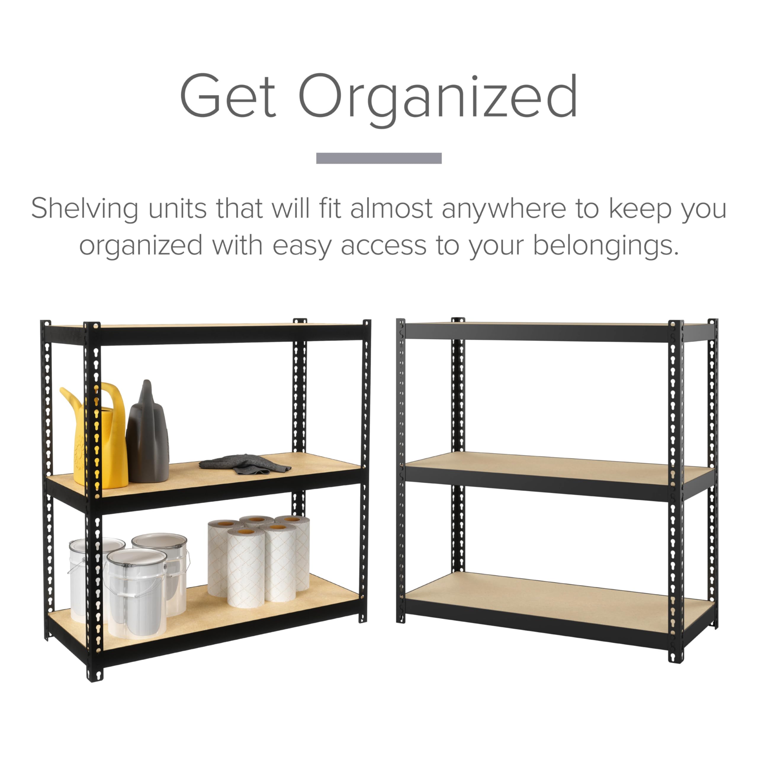 Hirsh Industries 3-Tier Heavy Duty Metal Shelving Unit - 12