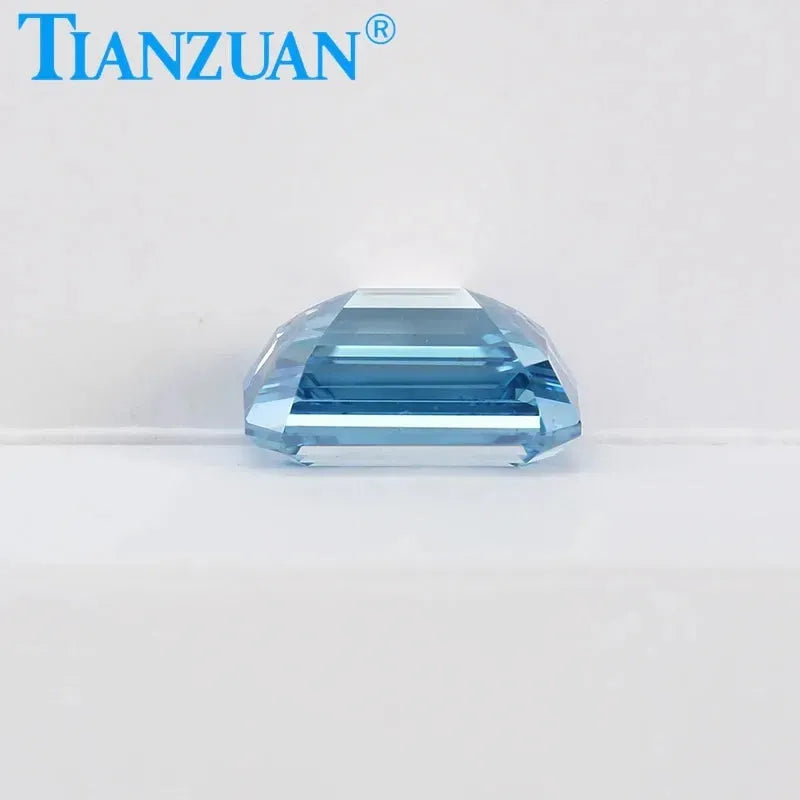 2.03CT VS2 Lab Grown CVD Emerald Cut Fancy Vivid Blue Diamond - 3EX Certified Loose Gemstone Bead with GEMID Report | Perfect for Engagement Rings, Jewelry Making & Luxury Gifts