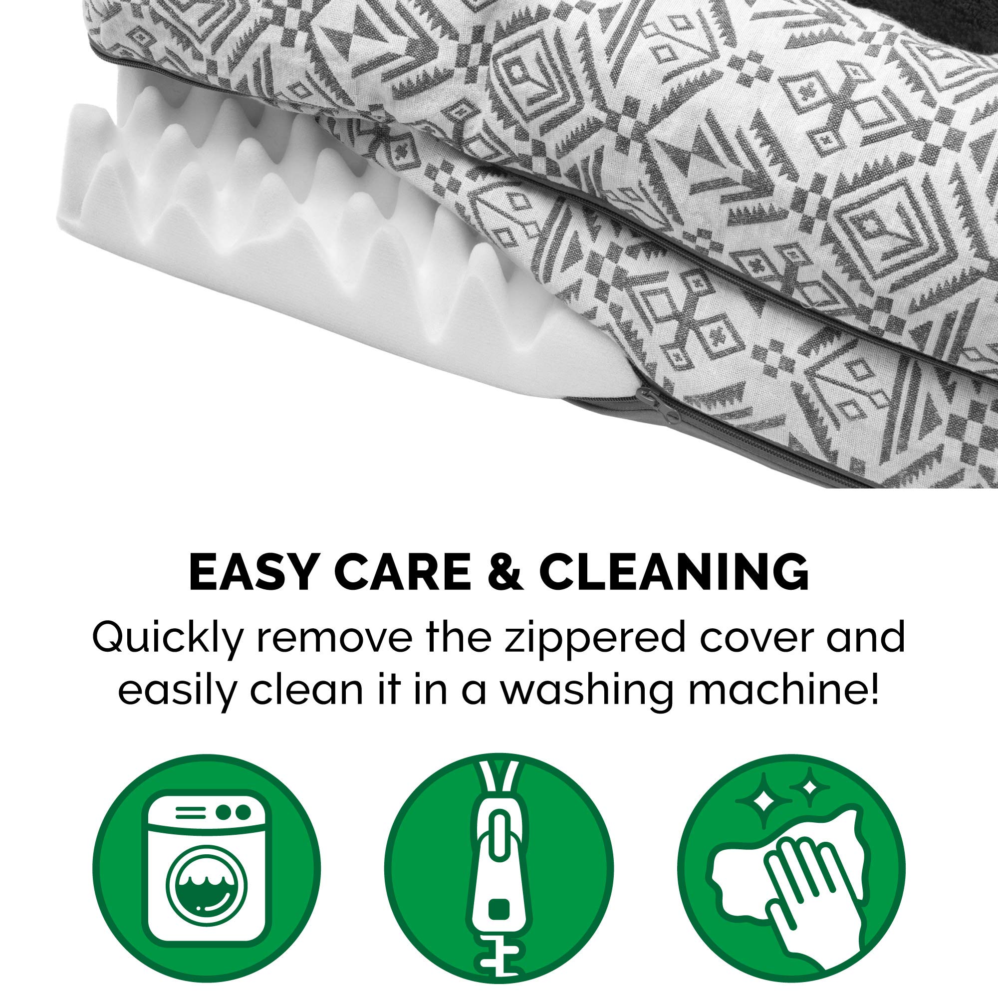 **Furhaven Orthopedic Dog Bed for Small & Medium Dogs - Plush & Southwest Kilim Woven Sofa Style - Removable Bolsters & Washable Cover - Supports Up to 35 lbs - Boulder Gray - Perfect for Living Room, Bedroom, or Pet-Friendly Spaces**