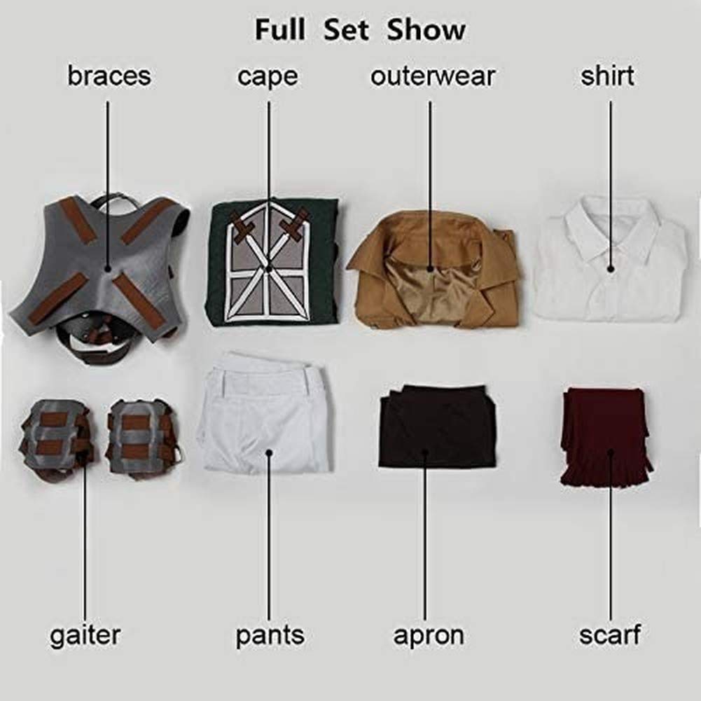 Titan Mikasa Ackerman Cosplay Costume Full Set - Attack on Titan Training Corps Uniform for Women | Anime Convention, Halloween, Cosplay Events