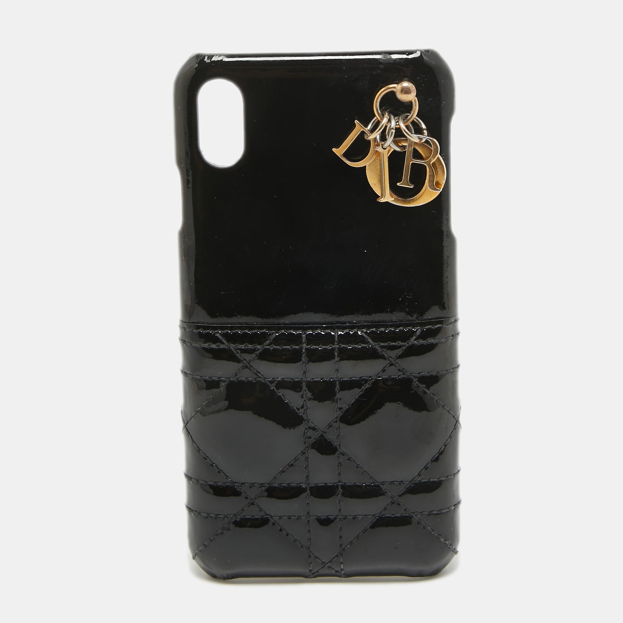 Stylish Black Cannage Patent Leather iPhone XS Max Case - Elegant & Durable Phone Cover for Women & Men | Perfect for Work, Travel & Everyday Protection