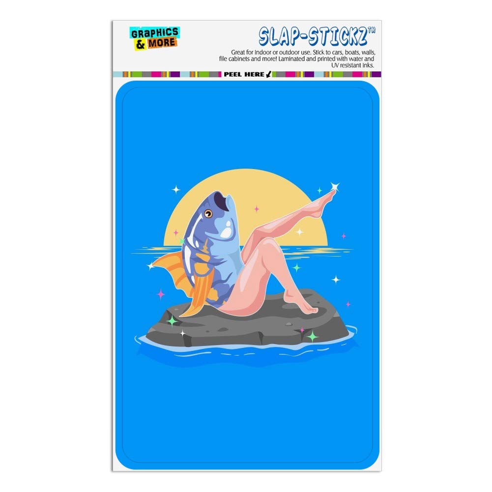Funny Reverse Mermaid with Tuna Head Sign - Unique Home & Office Decor for Coastal Theme, Beach House, or Nautical Business - Novelty Wall Art for Mermaid Lovers