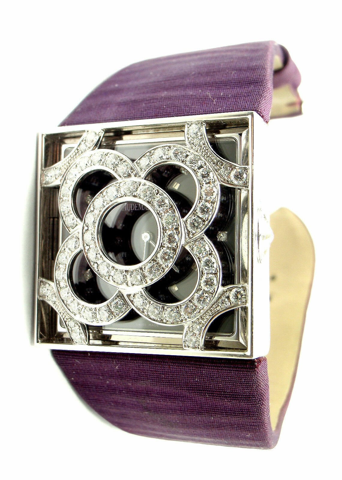 Authentic Audemars Piguet Danae 18k White Gold Diamond Ladies Watch - Luxury Swiss Timepiece for Women, Elegant Satin Strap, Perfect for Gifts & Special Occasions