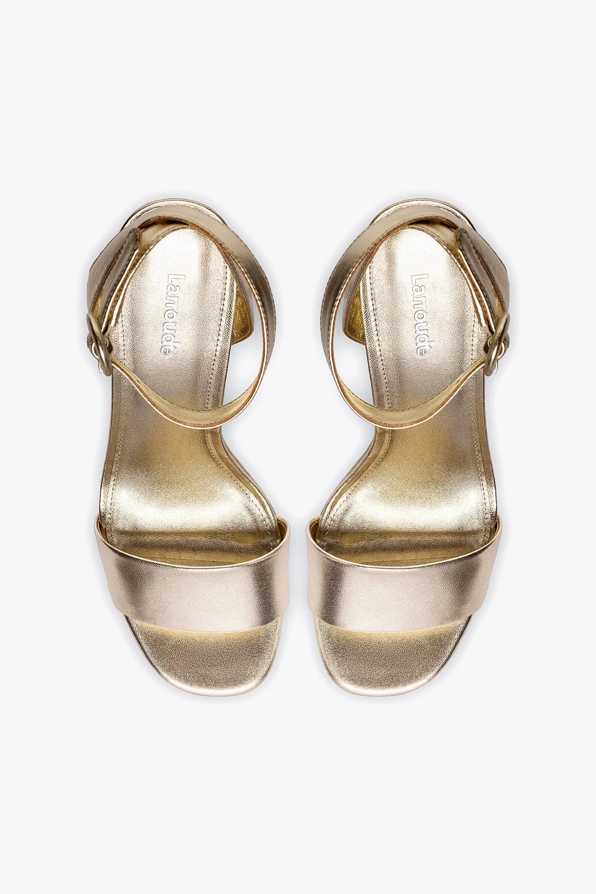 Gold Metallic Leather Dolly Sandal - Women's Comfortable Strappy Sandals for Summer, Beach, and Casual Outings