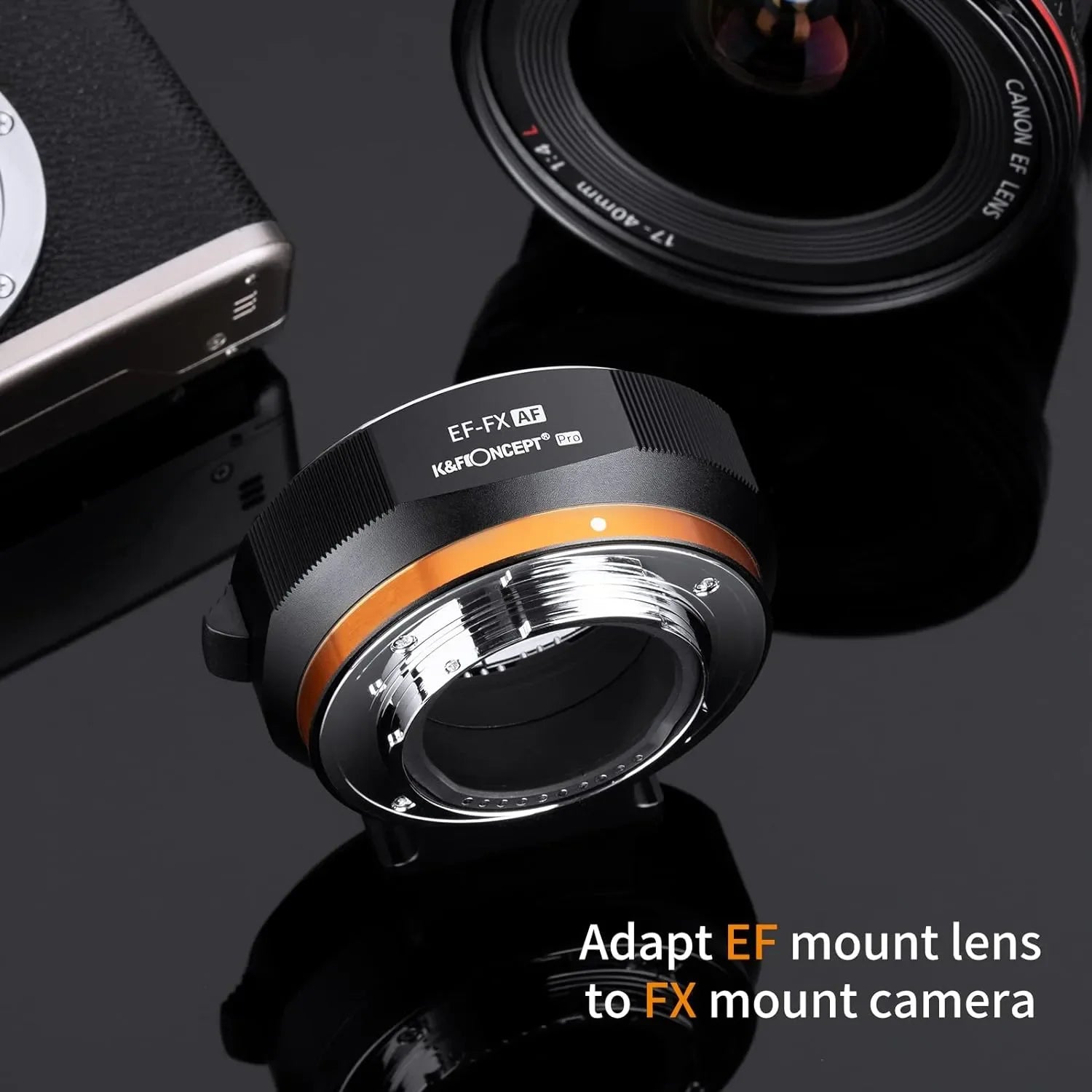 K&F Concept Auto Focus Lens Mount Adapter Ring - EF/EF-S to FX Electronic Adapter for Canon to Nikon DSLR Cameras - Perfect for Photography, Videography & Travel Shooting