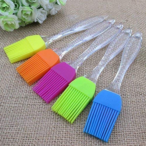 KitchenFest® Silicone Pastry Brush - Heat-Resistant Basting Brush for BBQ, Grilling, Baking Cakes & Pastries - Oil, Butter, Sauce & Marinade Applicator - Multi-Color Kitchen Baking Tool (Great for Basting Meats, Glazing Desserts & Applying Sauces)