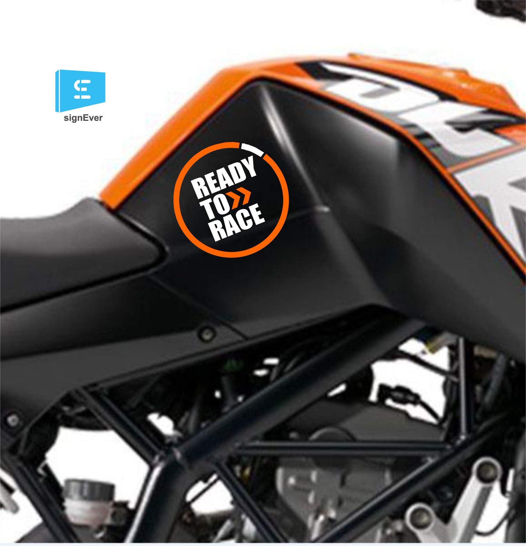 Duke KTM Bike 390 200 250 Race-Ready Stickers - Orange & White Decals (12x12cm, Pack of 2) - Perfect for Motorcycle Racing, Customization & Bike Shows