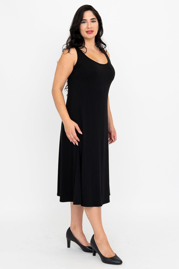 Becca Dress - Soft Bamboo Fabric Women's Black Dress for Casual Wear, Office & Date Night