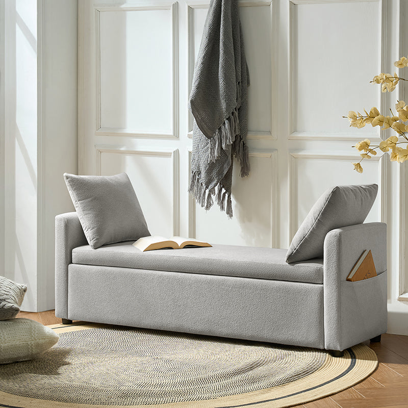 Gloria Functional Storage Bench with 2 Pillows - Entryway Seating, Shoe Storage & Living Room Decor