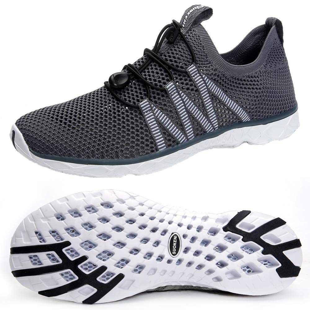 SUOKENI Men's Quick Dry Slip-On Water Shoes for Beach, Swimming, Surfing & Water Sports - Lightweight & Comfortable for Outdoor Activities