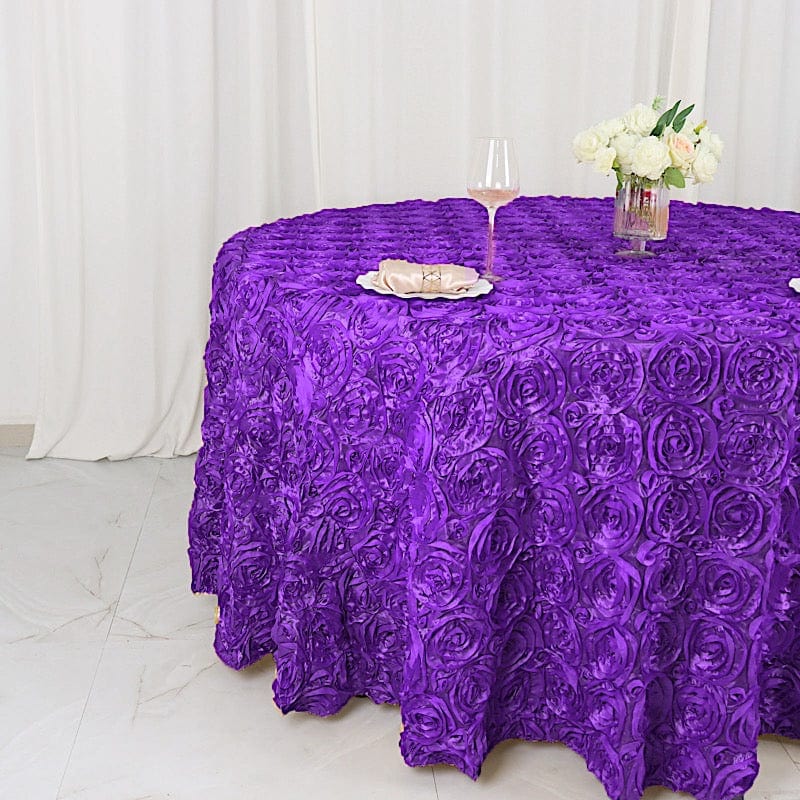 120-Piece Satin Ribbon Roses Tablecloth - Elegant Round Table Cover for Weddings, Parties & Home Decor - Perfect for Dining Tables, Centerpieces & Event Decorations