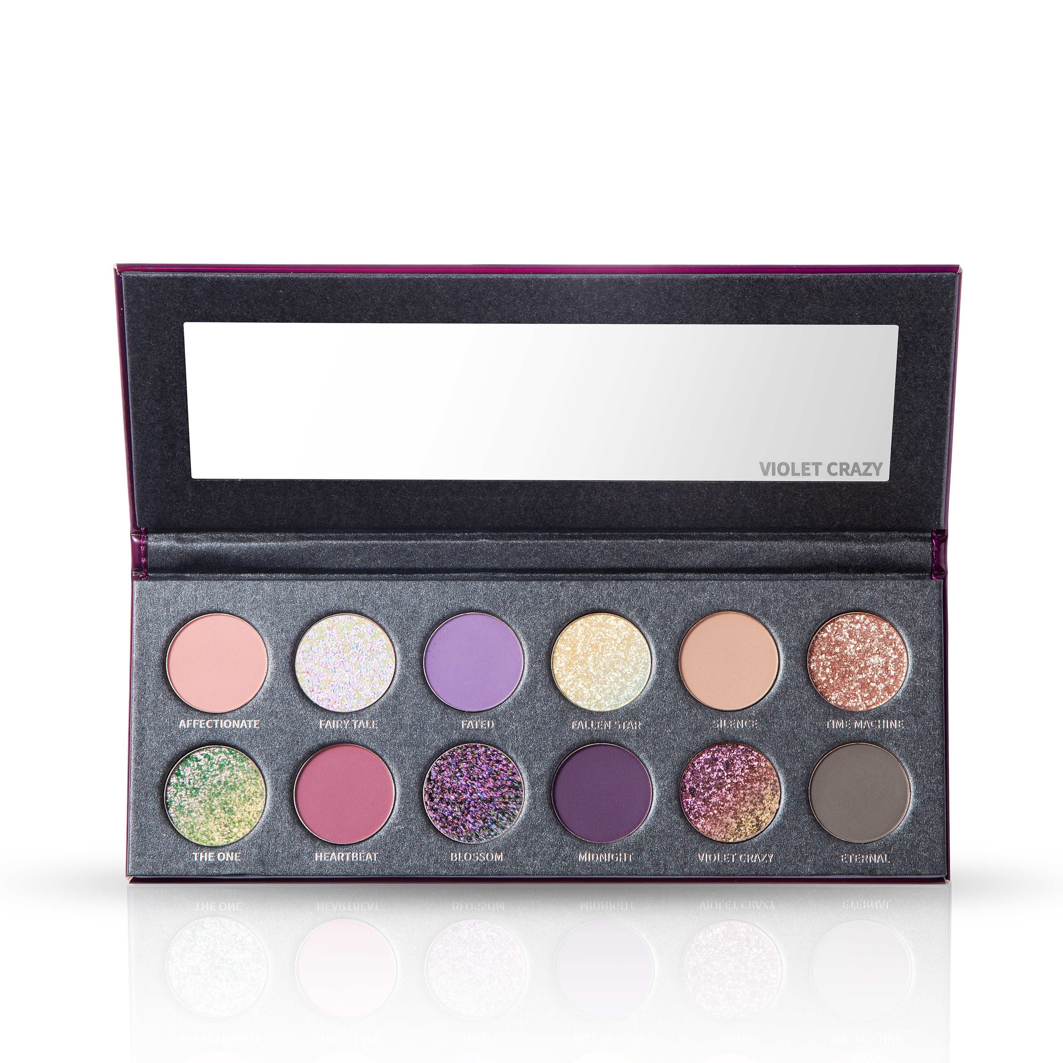 Violet Crazy Eyeshadow Palette - 12 Highly Pigmented Matte & Shimmer Eyeshadows for Professional Makeup | Perfect for Party, Halloween, Cosplay & Daily Wear