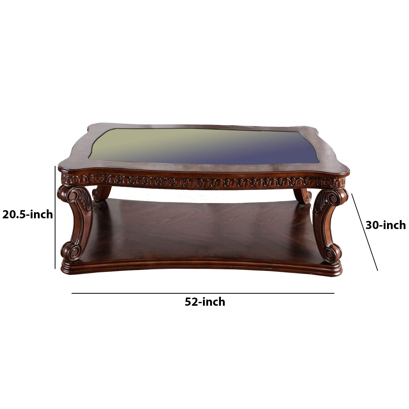 Benjara Brown Traditional Coffee Table with Cabriole Legs & Hand-Carved Wood Details - Perfect for Living Room, Lounge & Home Decor