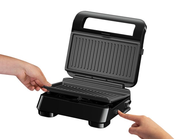 SM5001 Electric Sandwich Maker - 4 Slice Toasted Panini Press with Non-Stick Plates for Grilled Cheese, Waffles & More - Perfect for Breakfast, Lunch & Quick Snacks at Home or Office