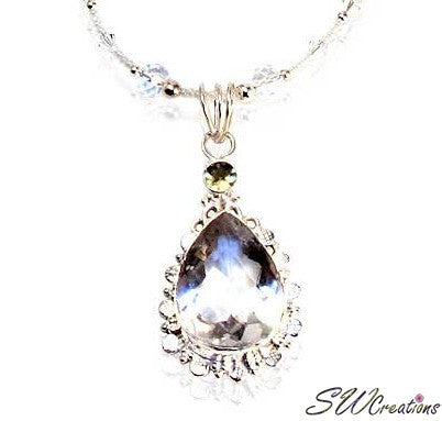 Natural Crystalline Rock Crystal Gemstone Necklace for Women - Healing Stone Jewelry for Meditation, Energy Balancing & Spiritual Gifts