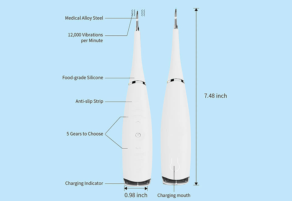 IGIA Sonic Plaque Remover - Rechargeable Electric Tooth Cleaner for Teeth Whitening & Tartar Removal | Perfect for Travel, Home & Dental Care Routine