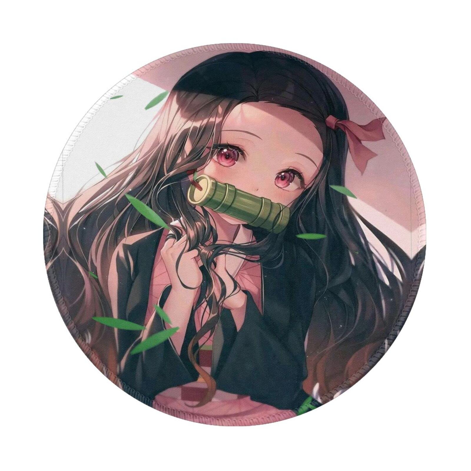 Anime Mouse Pad - Cute Round Non-Slip Rubber Base Gaming Mousepad for Girls & Boys - 2 Pack for Office, Home, Computer, Laptop - Perfect for Gaming, Work & Study Desks