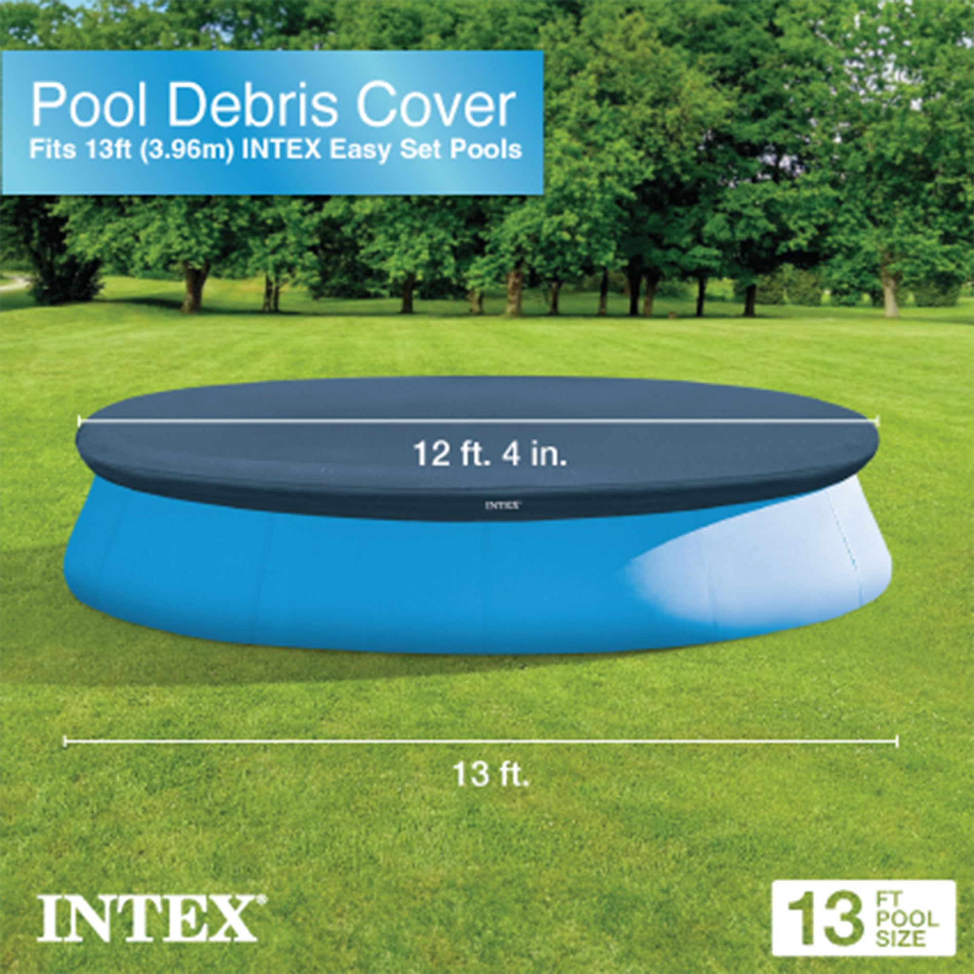 Intex 12ft x 30in Round Metal Frame Above Ground Swimming Pool Set with Filter Pump & Vinyl Cover - Perfect for Backyard Family Fun, Summer Parties & Outdoor Relaxation