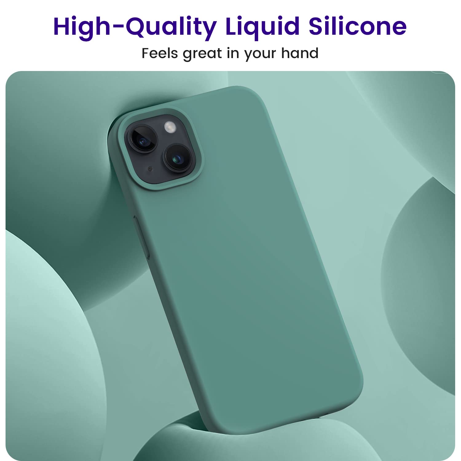 OTOFLY Shockproof Slim Silicone Case for iPhone 13 (6.1 inch) - Midnight Green | Durable Protective Cover with Soft Touch Finish | Perfect for Everyday Use, Travel & Outdoor Activities