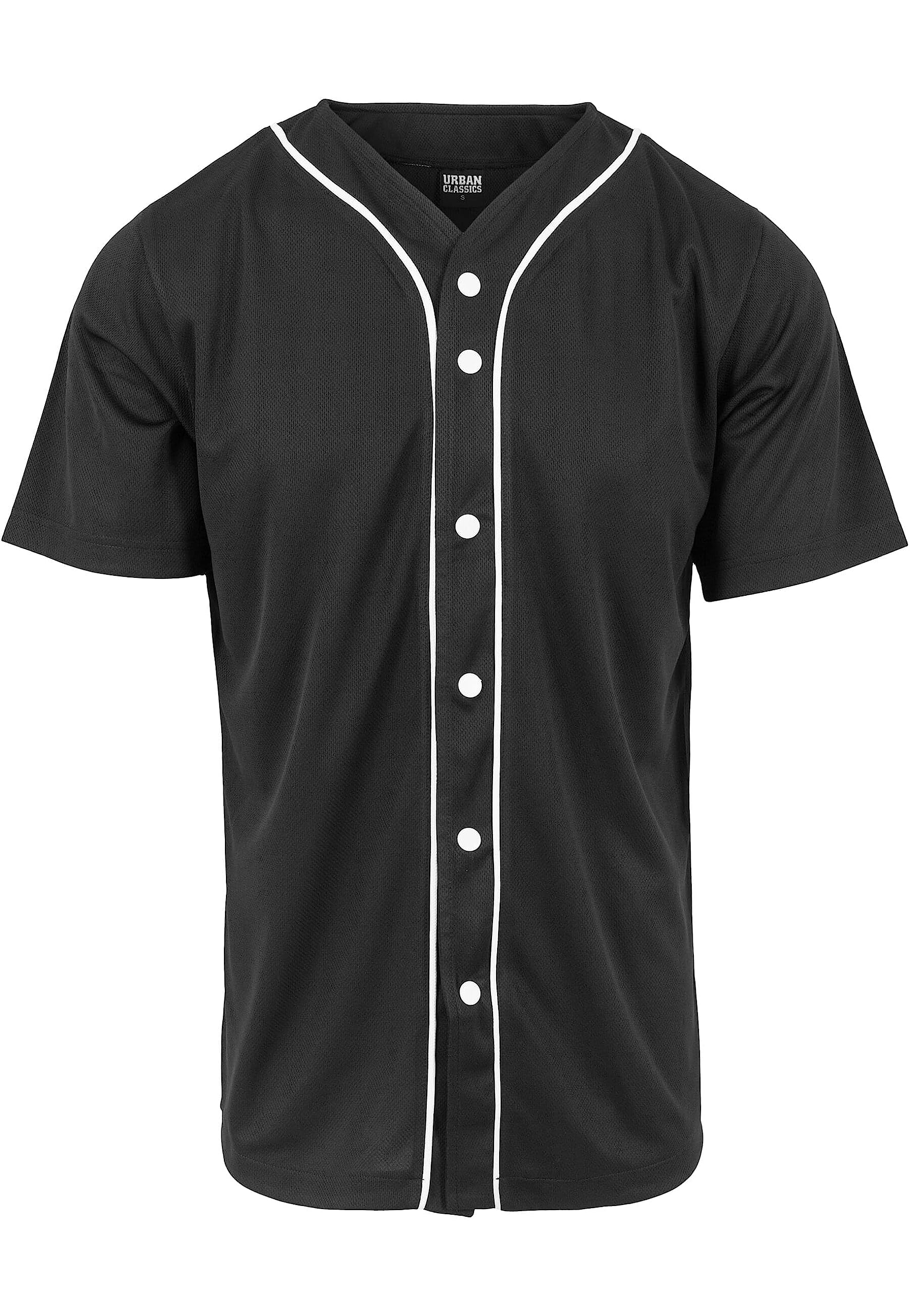 Men's Baseball Mesh Jersey - Black & White - Size Large - Breathable & Lightweight for Sports & Casual Wear