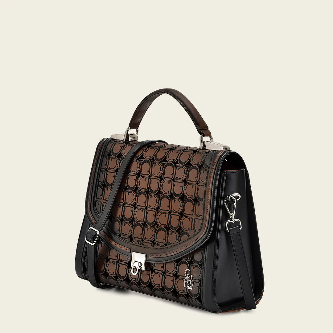BOD0RRS Women's Western Cowhide Leather Bag - Stylish Brown Casual Handbag for Everyday Use, Work & Travel